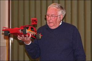Mike Chilvers with one of his model cars.
